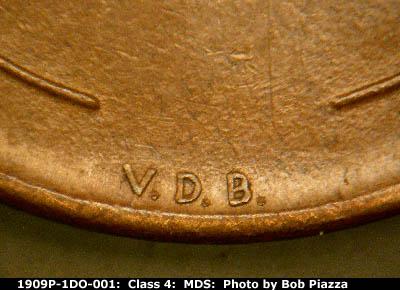 Die-stage B marker on 1909P•1DO•001 showing Area around VDB showing its features.