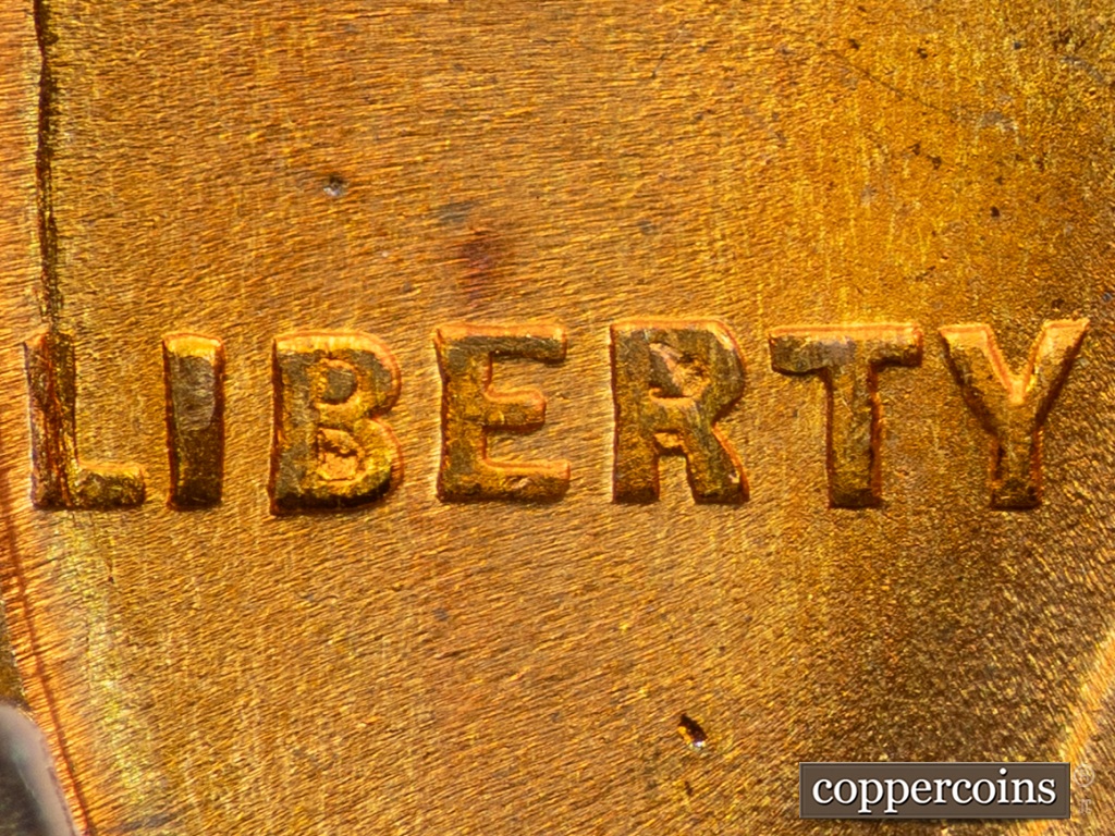 Die-stage D marker on 1909P•1DO•002 showing Die Chip in B and full R of LIBERTY.