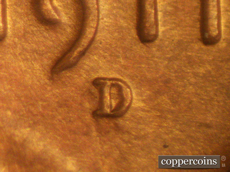 Die-stage C marker on 1911D•1MM•004 showing Position of this variety is even with the bottom of the 9, but much closer to the 9 than to the 1.