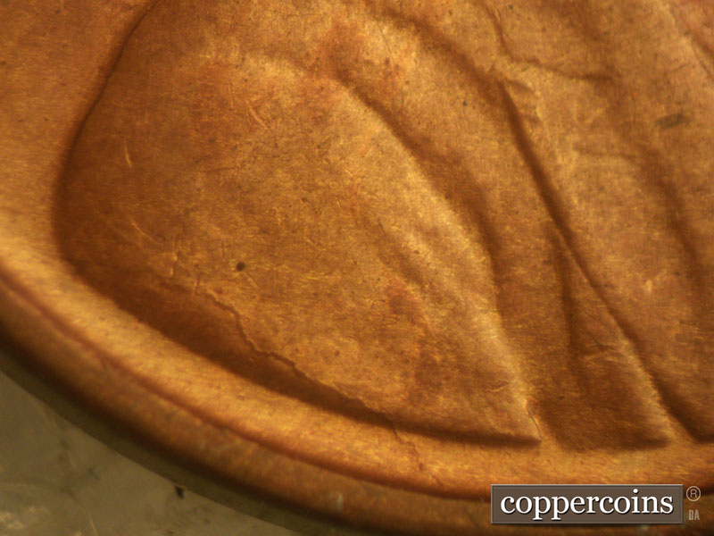 Die-stage C marker on 1911D•1MM•004 showing A rather heavy die crack shows from the back point of the shoulder over the edge of the bottom of the shoulder then t….