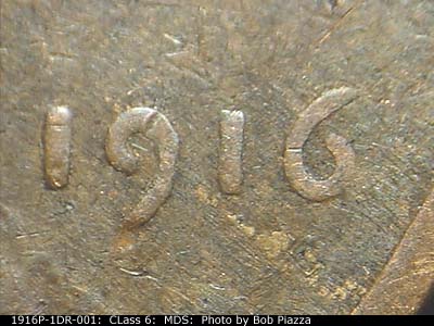 1916 Lincoln cent obverse, CopperCoins die 1916P•1DR•001 — No valid obverse markers were picked from the coin studied.