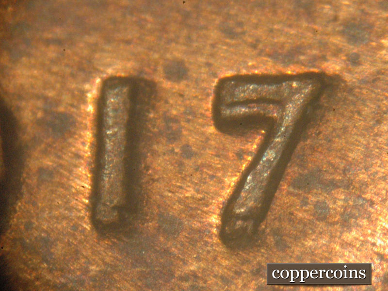 Die-stage C marker on 1917P•1DO•001 showing Doubling on 17 n date.