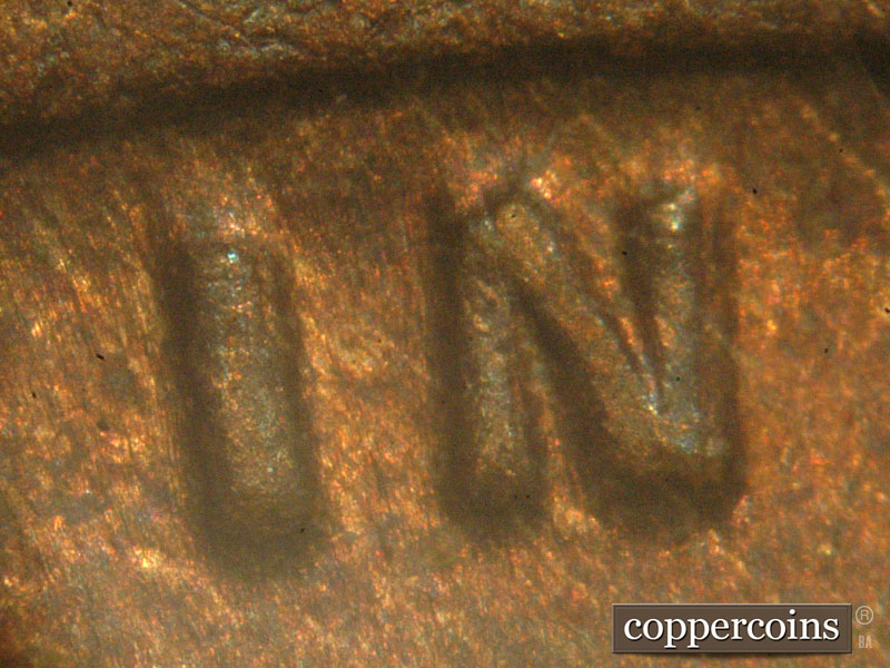 Die-stage C marker on 1917P•1DO•001 showing Doubling on IN.