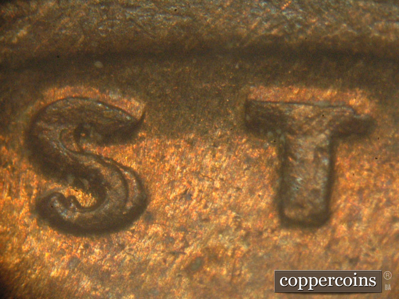 Die-stage C marker on 1917P•1DO•001 showing Doubling on ST in TRUST.