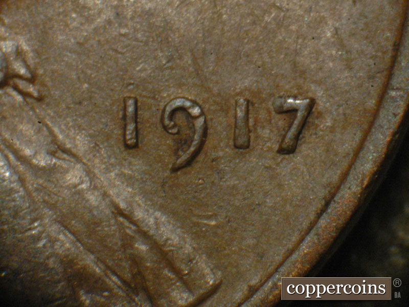 Die-stage A marker on 1917P•1DO•002 showing Date for reference.