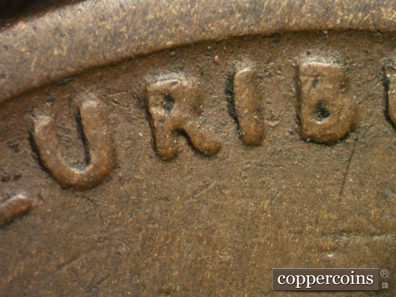 Die-stage C marker on 1917S•1DR•001 showing Doubling shows on E PLURIBUS UNUM.