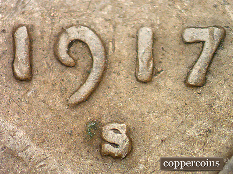 Die-stage C marker on 1917S•1DR•001 showing Date for reference.