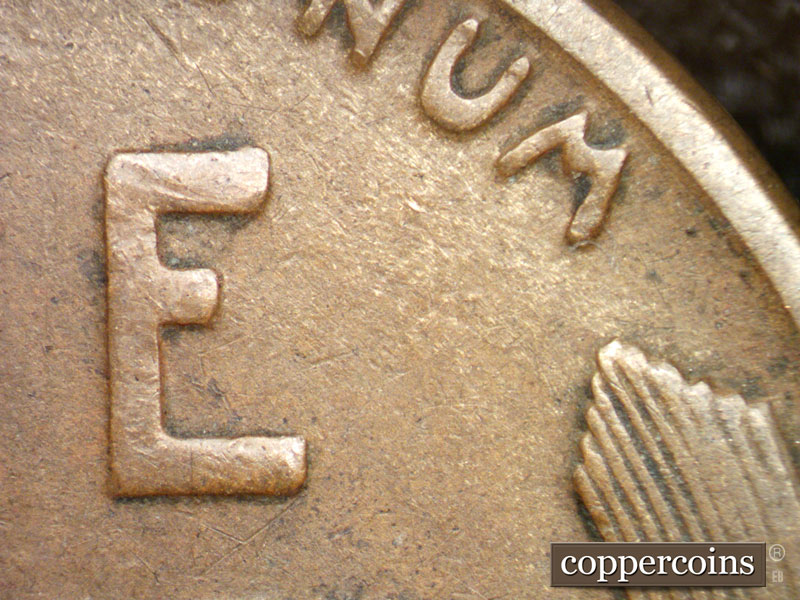 Die-stage B marker on 1924S•1DR•001 showing Extra thickness shows on EPU and both wheat steams and stalks.
