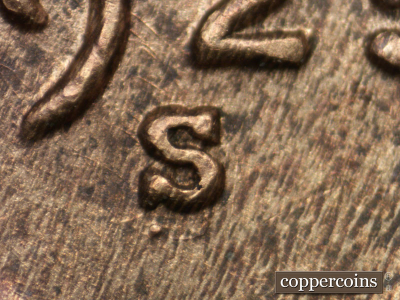 1925 Lincoln cent obverse, CopperCoins die 1925S•1MM•003.
