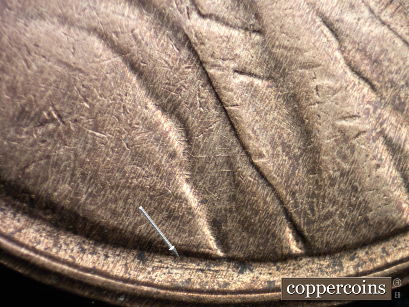 Die-stage B marker on 1925S•1MM•003 (1925 Repunched Mint Mark).