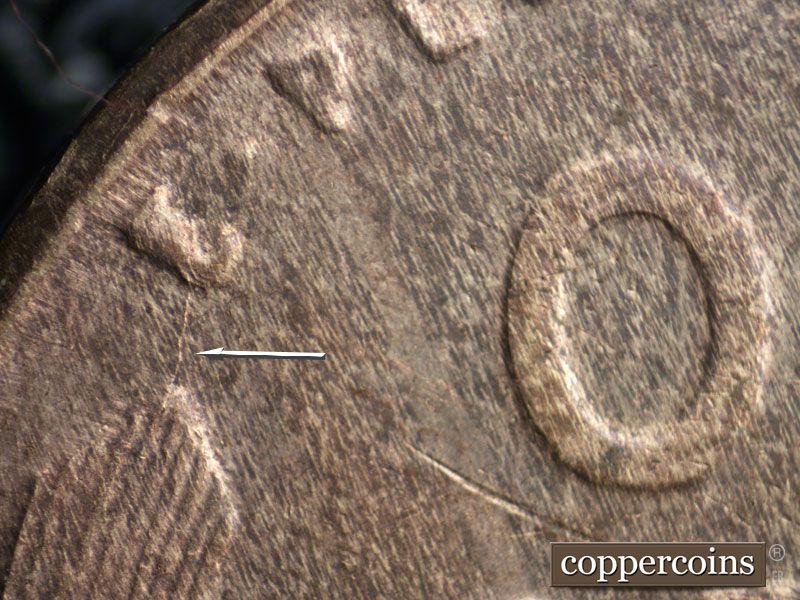 Die-stage B marker on 1925S•1MM•003 (1925 Repunched Mint Mark).