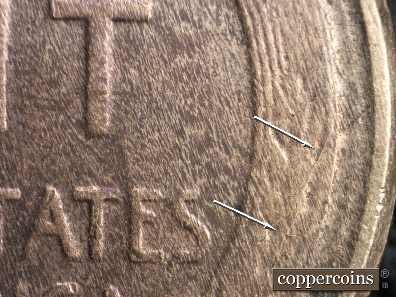 Die-stage B marker on 1925S•1MM•003 (1925 Repunched Mint Mark).