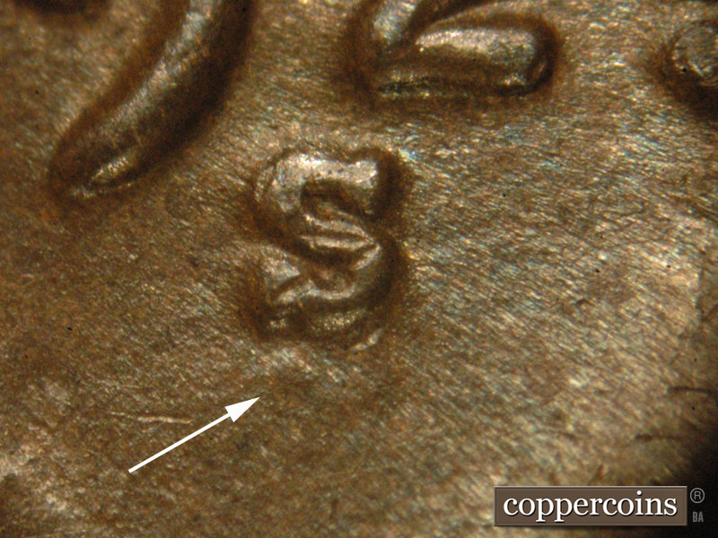 Die-stage C marker on 1925S•1MM•003 (1925 Repunched Mint Mark).