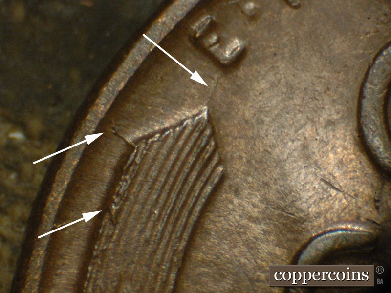 Die-stage C marker on 1925S•1MM•003 (1925 Repunched Mint Mark).