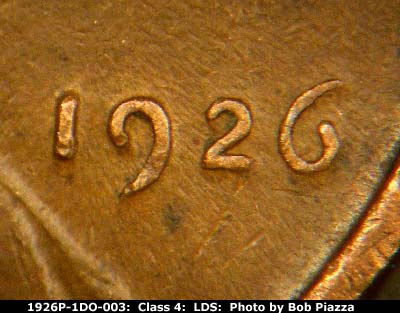 Die-stage C marker on 1926P•1DO•003 (1926 Doubled Die Obverse).