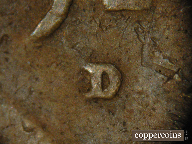 Die-stage C marker on 1927D•1MM•005 (1927 Repunched Mint Mark).