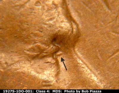 1927 Lincoln cent obverse, CopperCoins die 1927S•1DO•001.