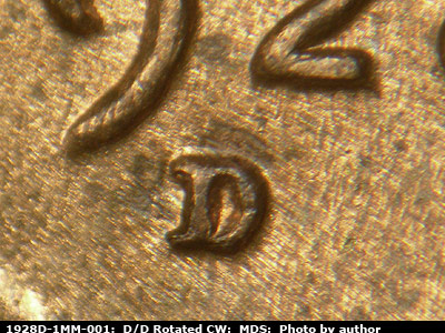 1928 Lincoln cent obverse, CopperCoins die 1928D•1MM•001.