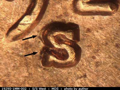 1929 Lincoln cent obverse, CopperCoins die 1929S•1MM•002.