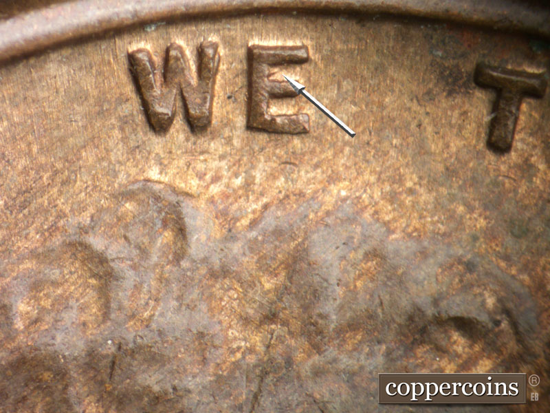 Die-stage B marker on 1929S•1MM•007 (1929 Repunched Mint Mark).