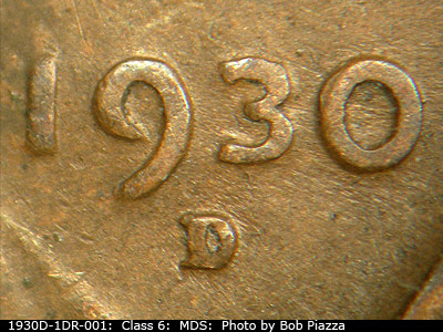 1930 Lincoln cent obverse, CopperCoins die 1930D•1DR•001.