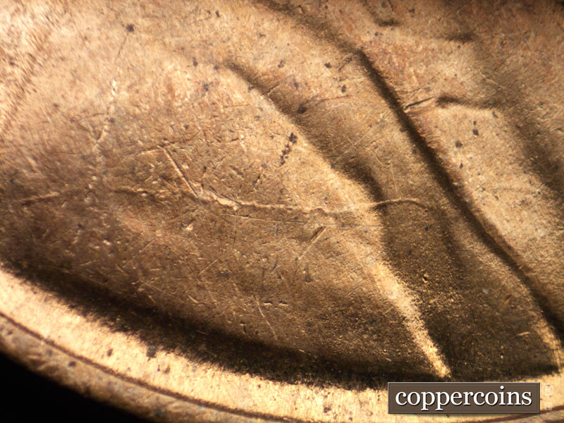 Die-stage C marker on 1930P•1DO•002 (1930 Doubled Die Obverse).