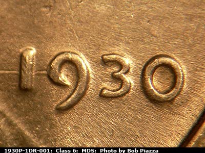 1930 Lincoln cent obverse, CopperCoins die 1930P•1DR•001.