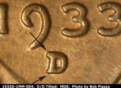1933 Lincoln cent obverse, CopperCoins die 1933D•1MM•004.