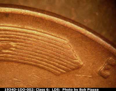 Die-stage C marker on 1934D•1DR•002 (1934 Doubled Die Reverse).
