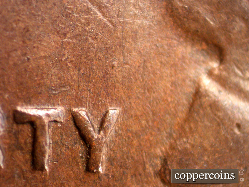Die-stage A marker on 1934D•1MM•002 (1934 Repunched Mint Mark).