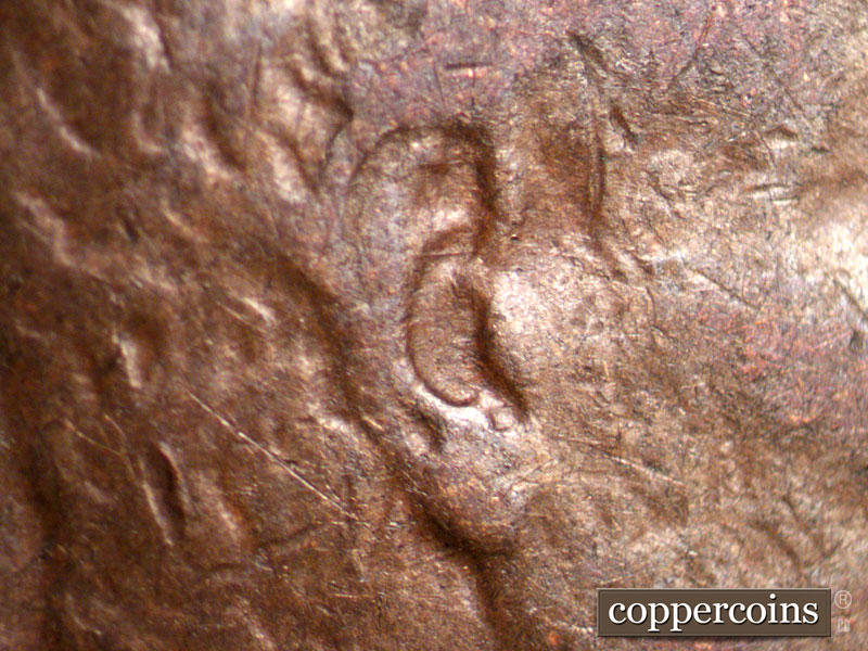 Die-stage A marker on 1934D•1MM•002 (1934 Repunched Mint Mark).
