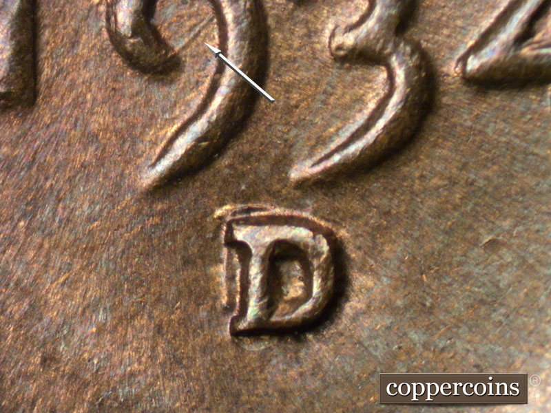 1934 Lincoln cent obverse, CopperCoins die 1934D•1MM•002.