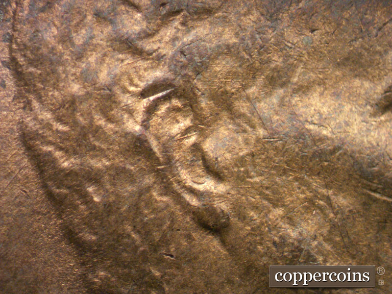 Die-stage B marker on 1934D•1MM•002 (1934 Repunched Mint Mark).