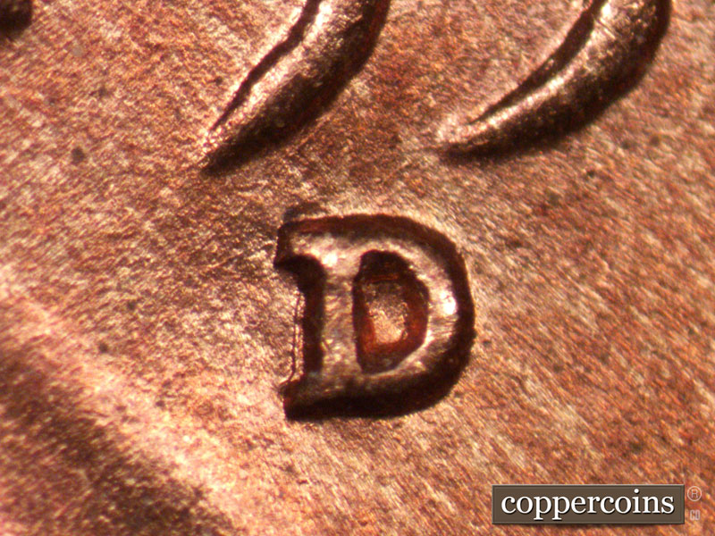 Die-stage A marker on 1934D•1MM•005 (1934 Repunched Mint Mark).