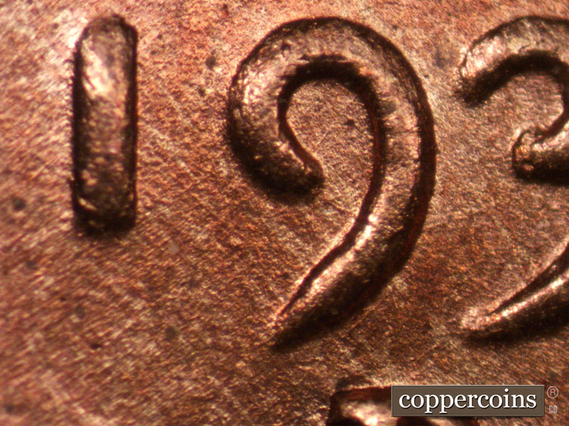 Die-stage A marker on 1934D•1MM•005 (1934 Repunched Mint Mark).