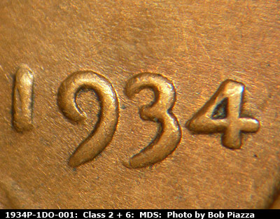 1934 Lincoln cent obverse, CopperCoins die 1934P•1DO•001.