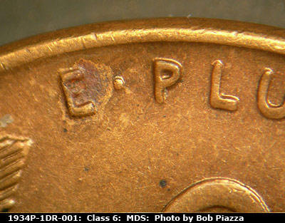 1934 Lincoln cent obverse, CopperCoins die 1934P•1DR•001.