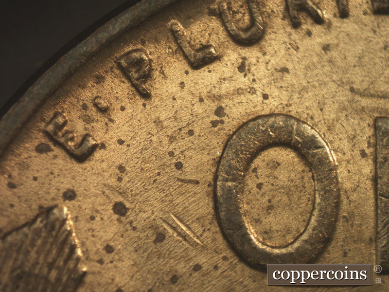 1934 Lincoln cent obverse, CopperCoins die 1934P•1DR•002.