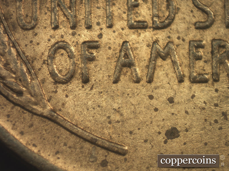 Die-stage B marker on 1934P•1DR•002 (1934 Doubled Die Reverse).
