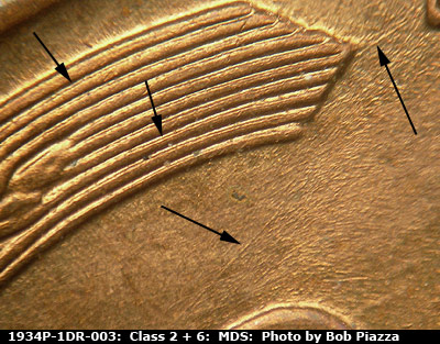 1934 Lincoln cent obverse, CopperCoins die 1934P•1DR•003.