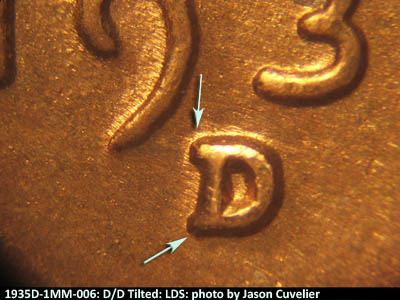 Die-stage C marker on 1935D•1MM•006 (1935 Repunched Mint Mark).