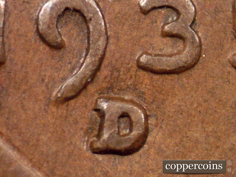 1935 Lincoln cent obverse, CopperCoins die 1935D•1MM•008.