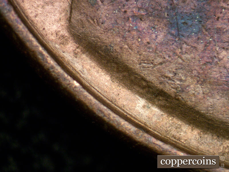 Die-stage B marker on 1935S•1MM•002 (1935 Repunched Mint Mark).