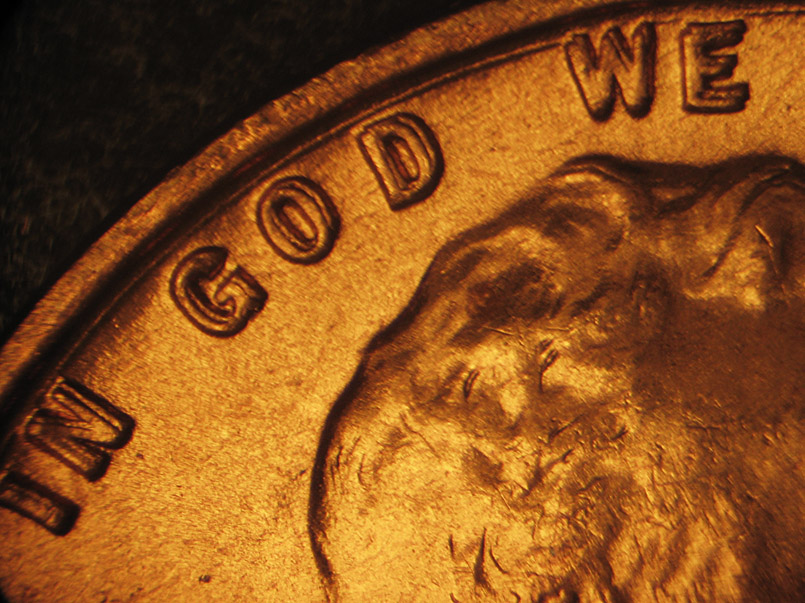 Die-stage B marker on 1936P•1DO•001 (1936 Doubled Die Obverse).
