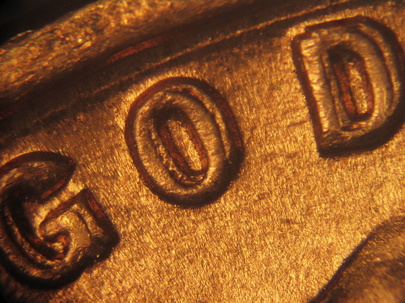 Die-stage B marker on 1936P•1DO•001 (1936 Doubled Die Obverse).