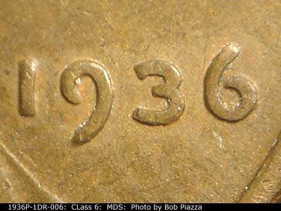 1936 Lincoln cent obverse, CopperCoins die 1936P•1DR•006.