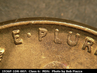 1936 Lincoln cent obverse, CopperCoins die 1936P•1DR•007.