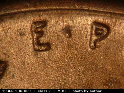 1936 Lincoln cent obverse, CopperCoins die 1936P•1DR•009.