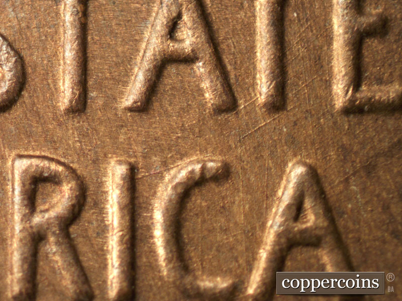 Die-stage B marker on 1937D•1DO•003 (1937 Doubled Die Obverse).