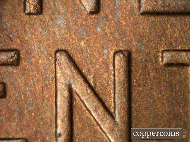 Die-stage B marker on 1937D•1DO•003 (1937 Doubled Die Obverse).